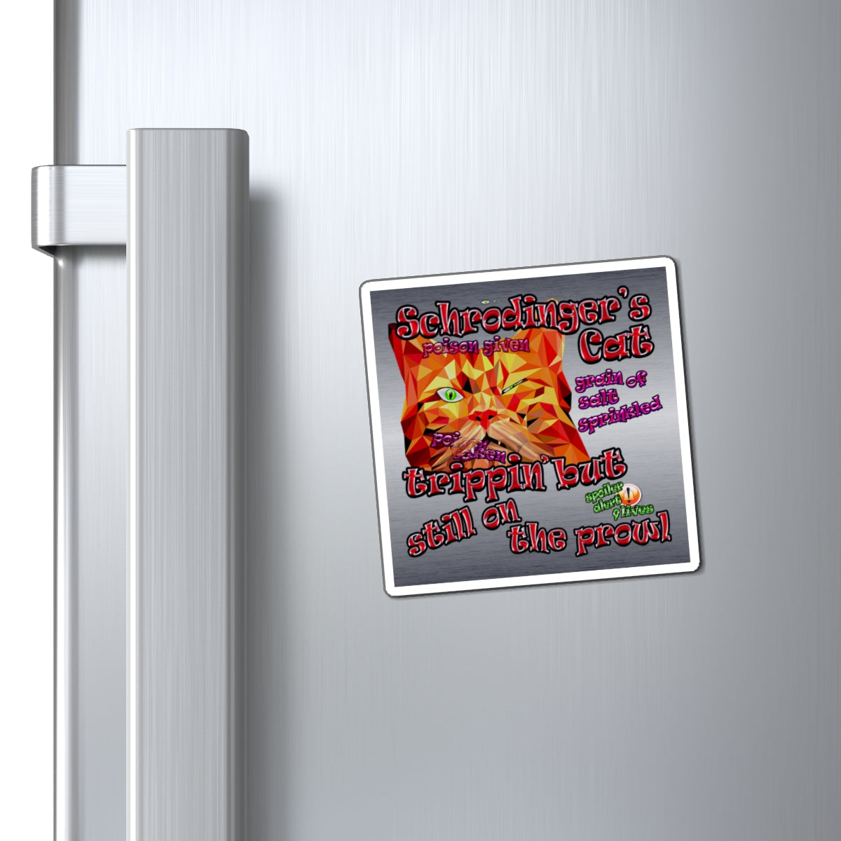 schrodinger's cat - Magnets - (brushed nickel)