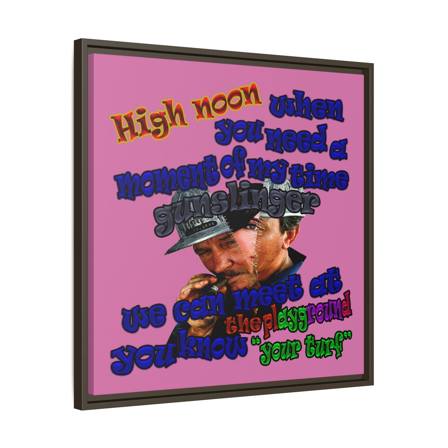 high noon - framed canvas art (light pink)