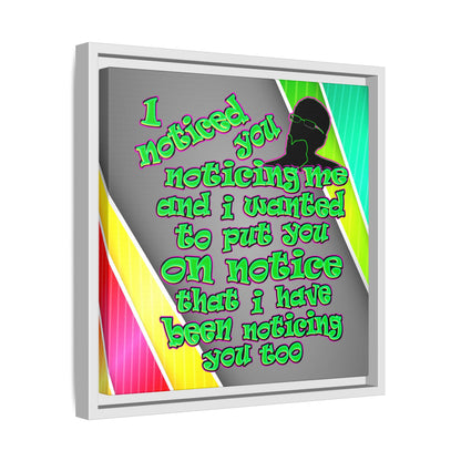 noticed you noticing - framed canvas art (rainbow split)