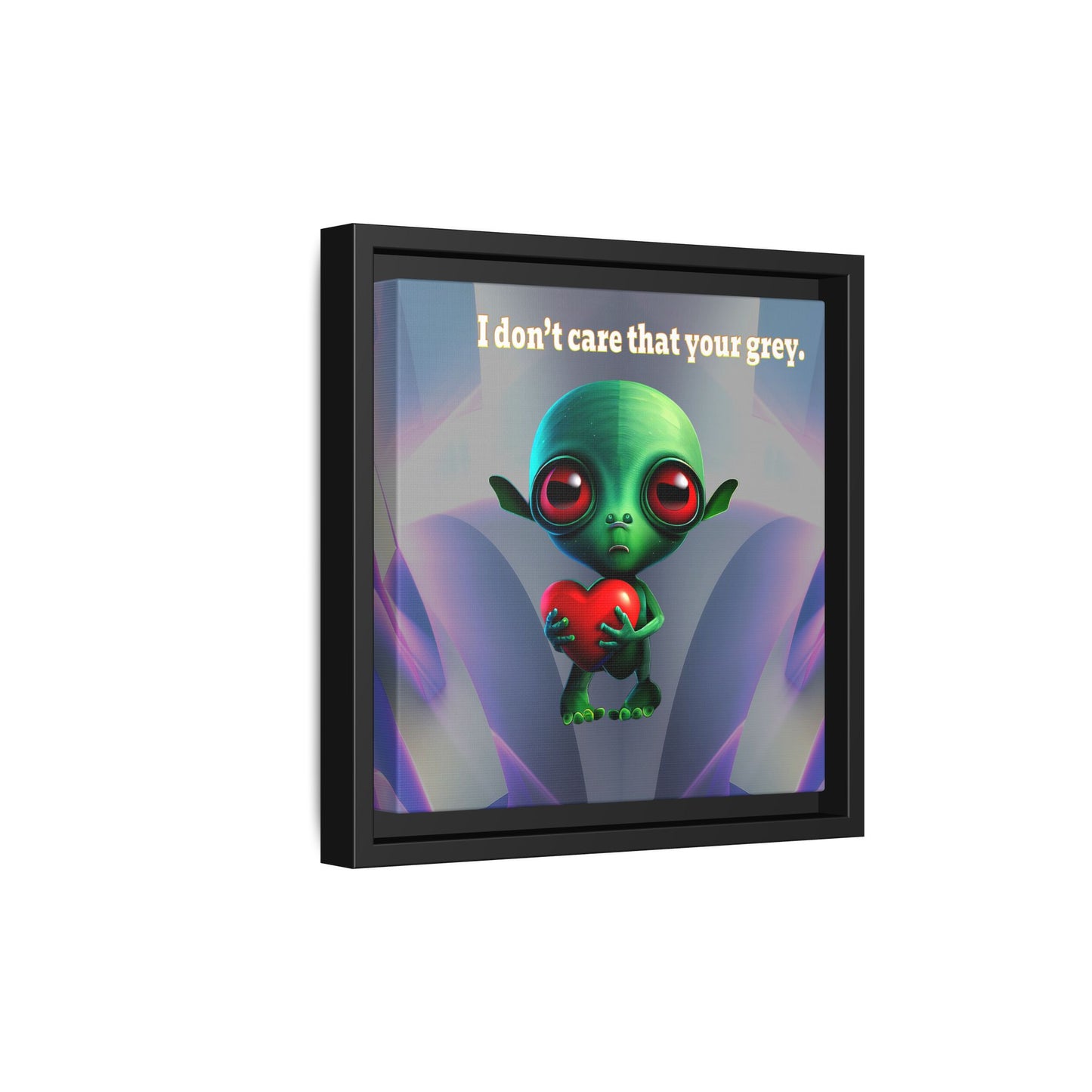 I don't care that your grey - framed canvas art (grey-pink wave)