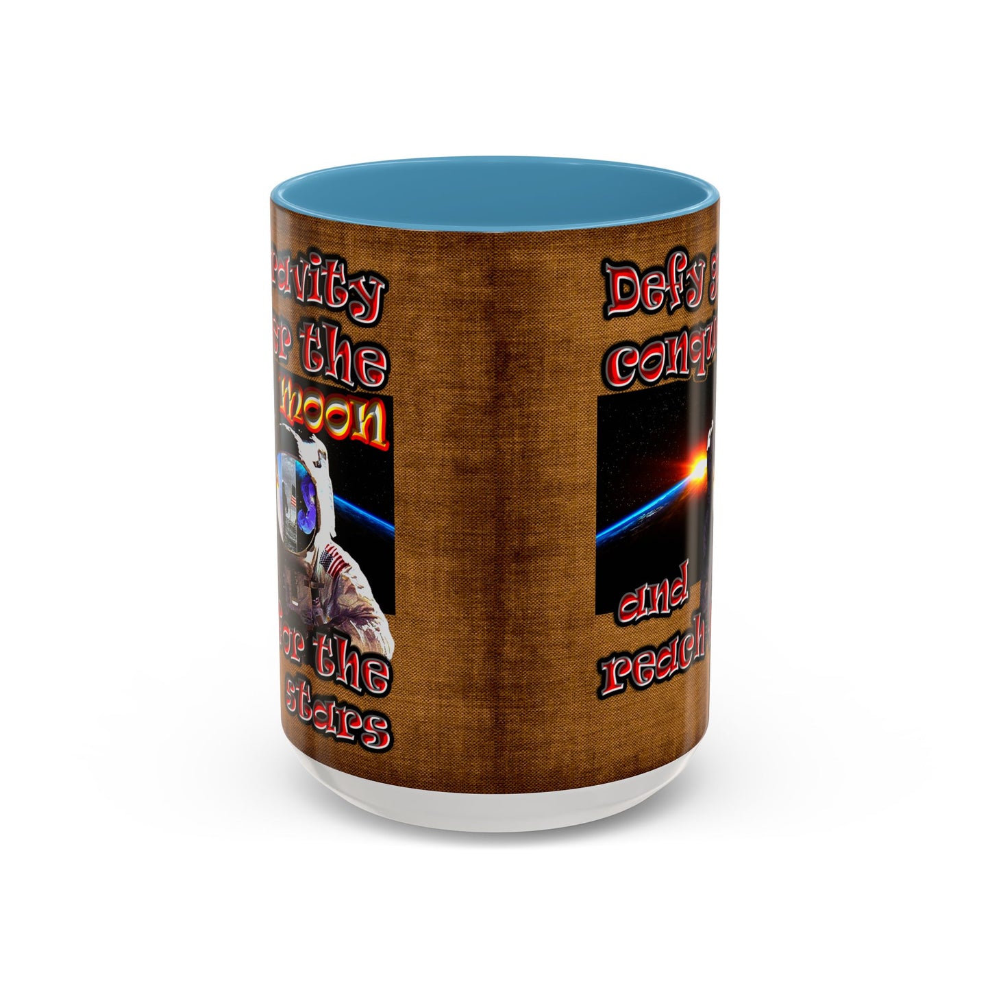 defy conquer reach - Accent Mug (brown papyrus)