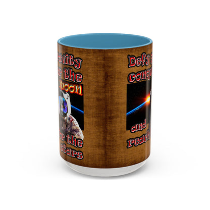 defy conquer reach - Accent Mug (brown papyrus)