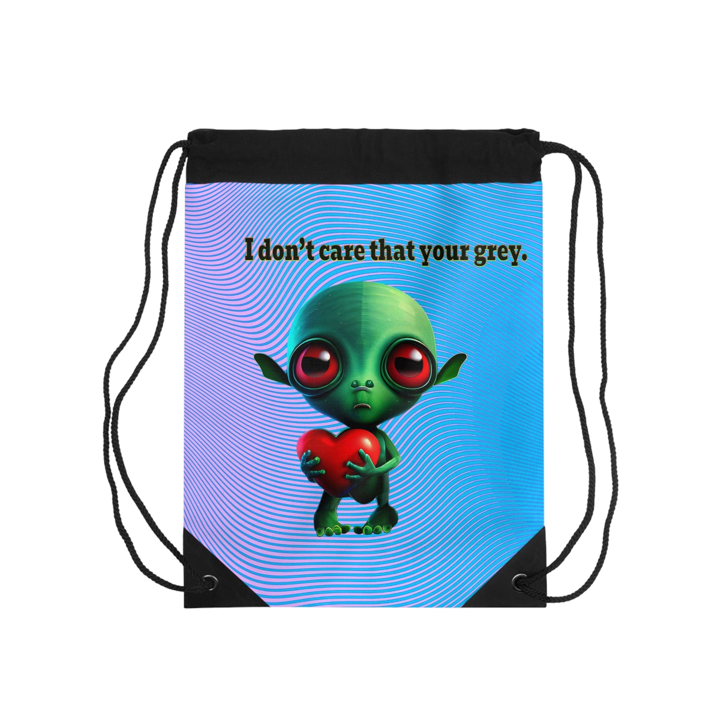 I don't care that your grey - Drawstring Bag (light blue-purple wave)