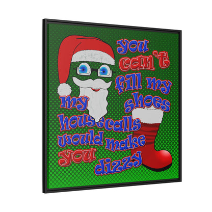 santa's shoes - framed canvas art (logo green)