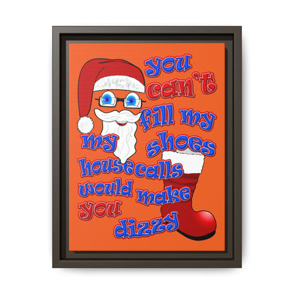 santa's shoes - framed canvas art (orange)