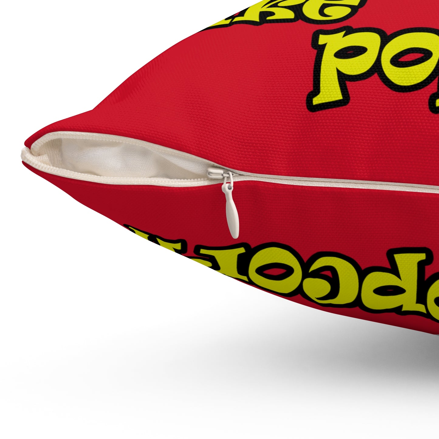 popping like popcorn - Spun Polyester Square Pillow - (dark red)