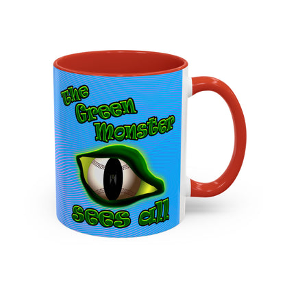green monster - Accent Mug (light blue-purple wave)