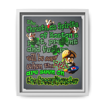 christmas spirits of boston - framed canvas art (grey-light grey)