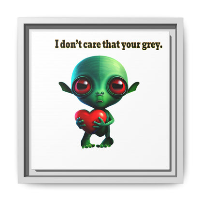 I don't care that your grey - framed canvas art (white)