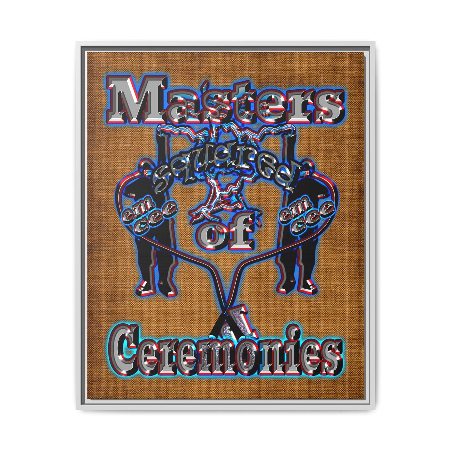 em cee squared - framed canvas art (brown papyrus)
