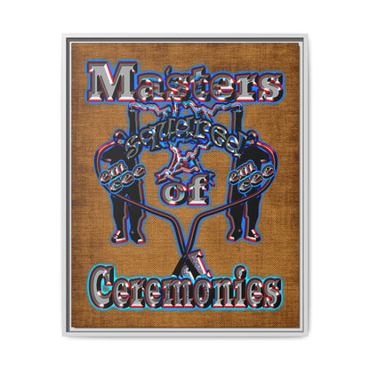 em cee squared - framed canvas art (brown papyrus)