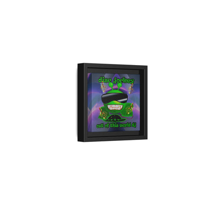 disc jockey - framed canvas art (grey-pink wave)