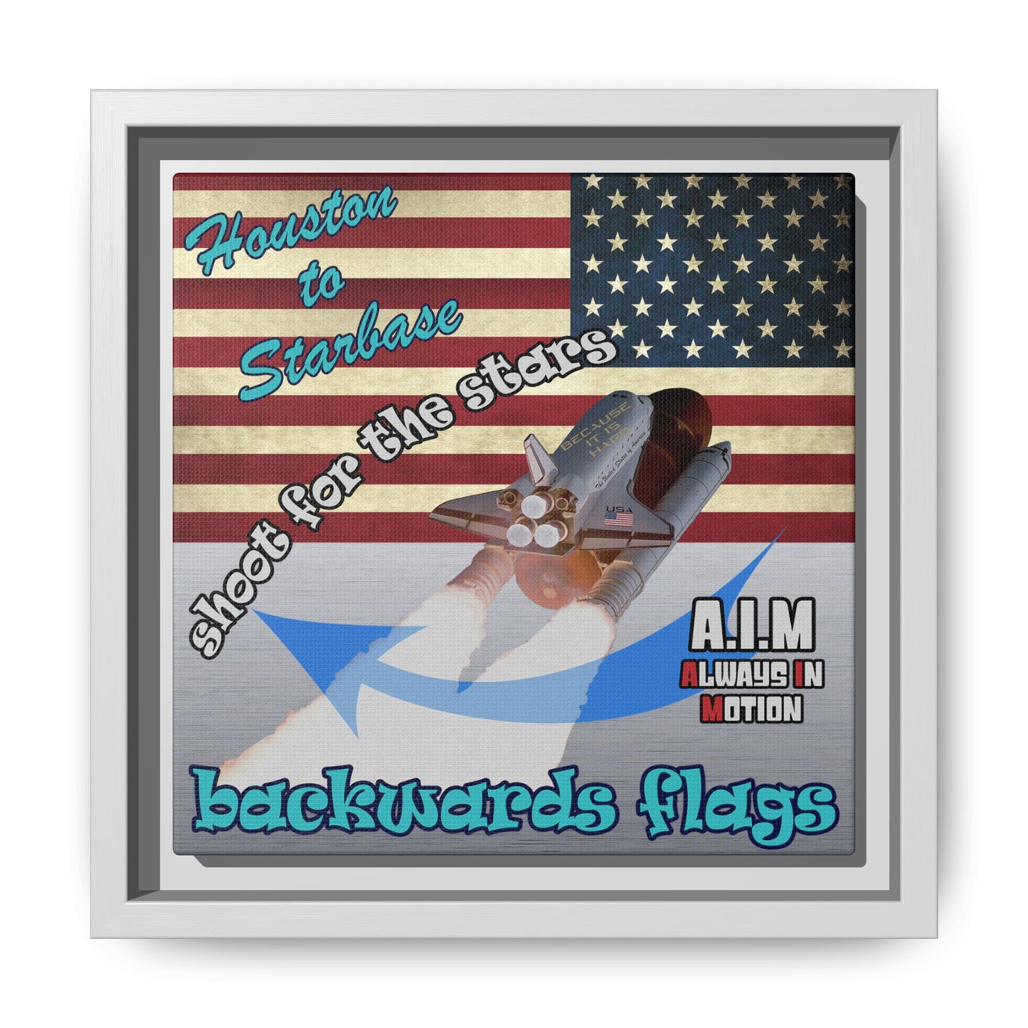 shoot for the stars - framed canvas art (brushed nickel)