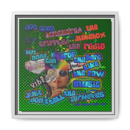 drop the beat - framed canvas art (logo green)