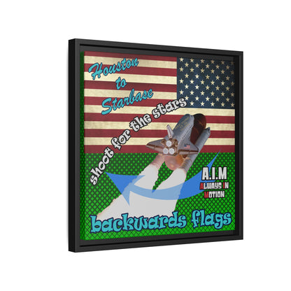 shoot for the stars - framed canvas art (logo green)