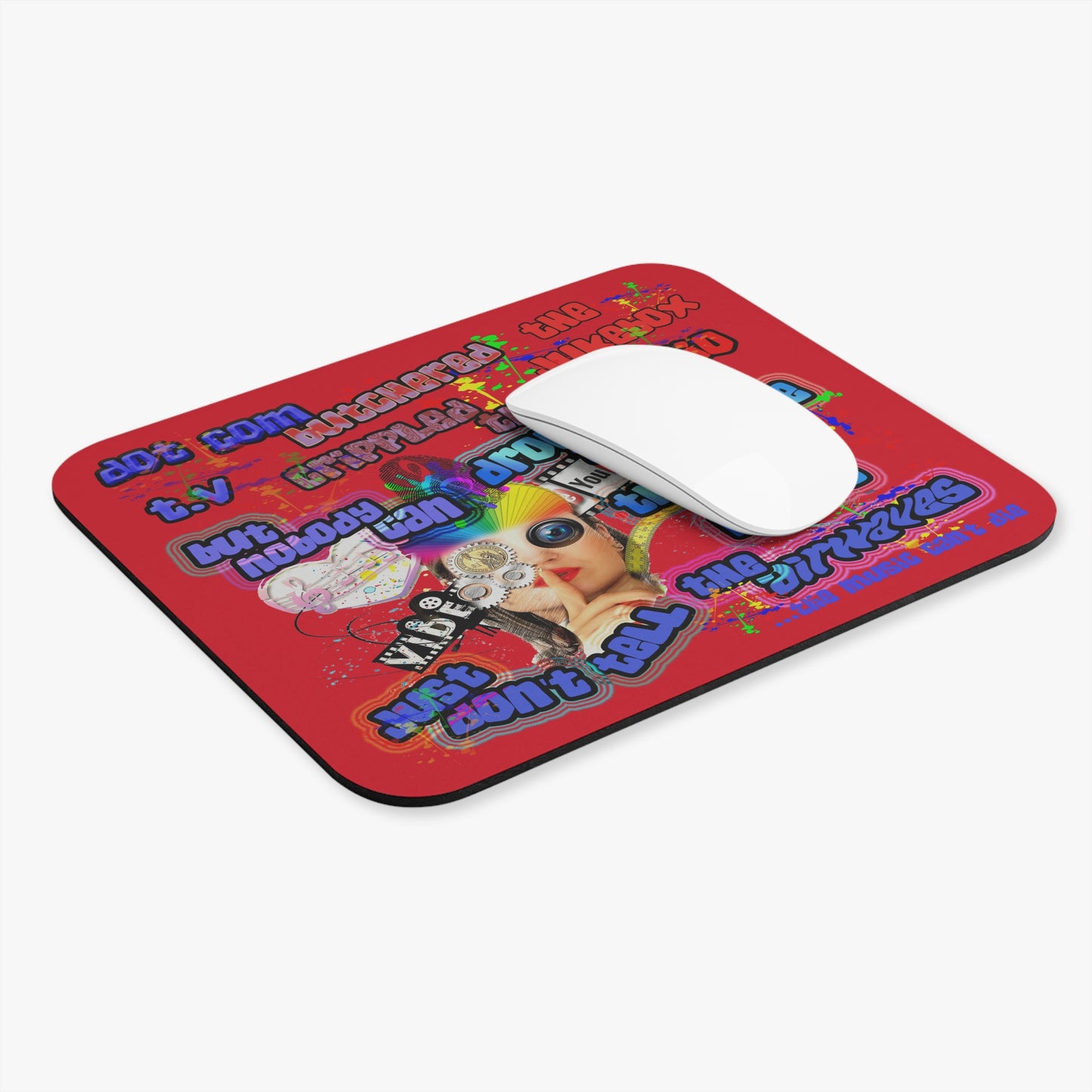 drop the beat - Mouse Pad (Rectangle) (dark red)