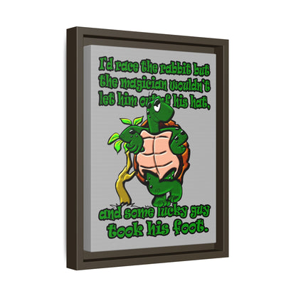 turtle race - framed canvas art (light grey)