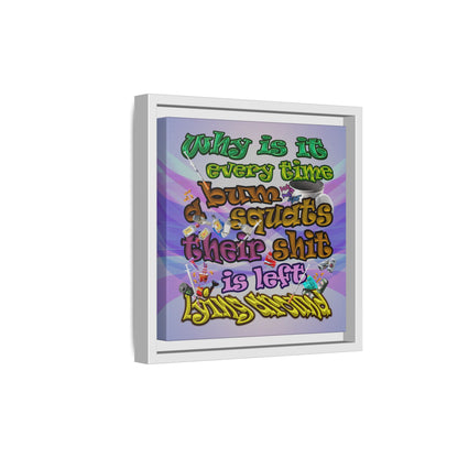 the bum's shit - framed canvas art (light blue-pink wave)