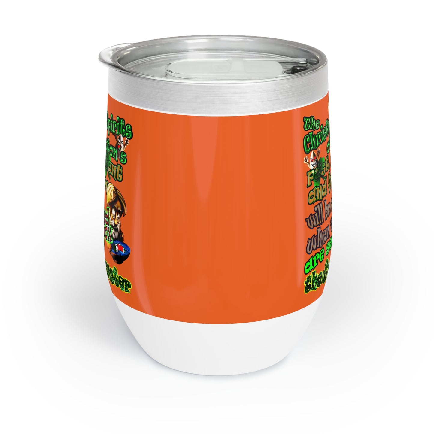 christmas spirits of boston - Chill Wine Tumbler (orange)