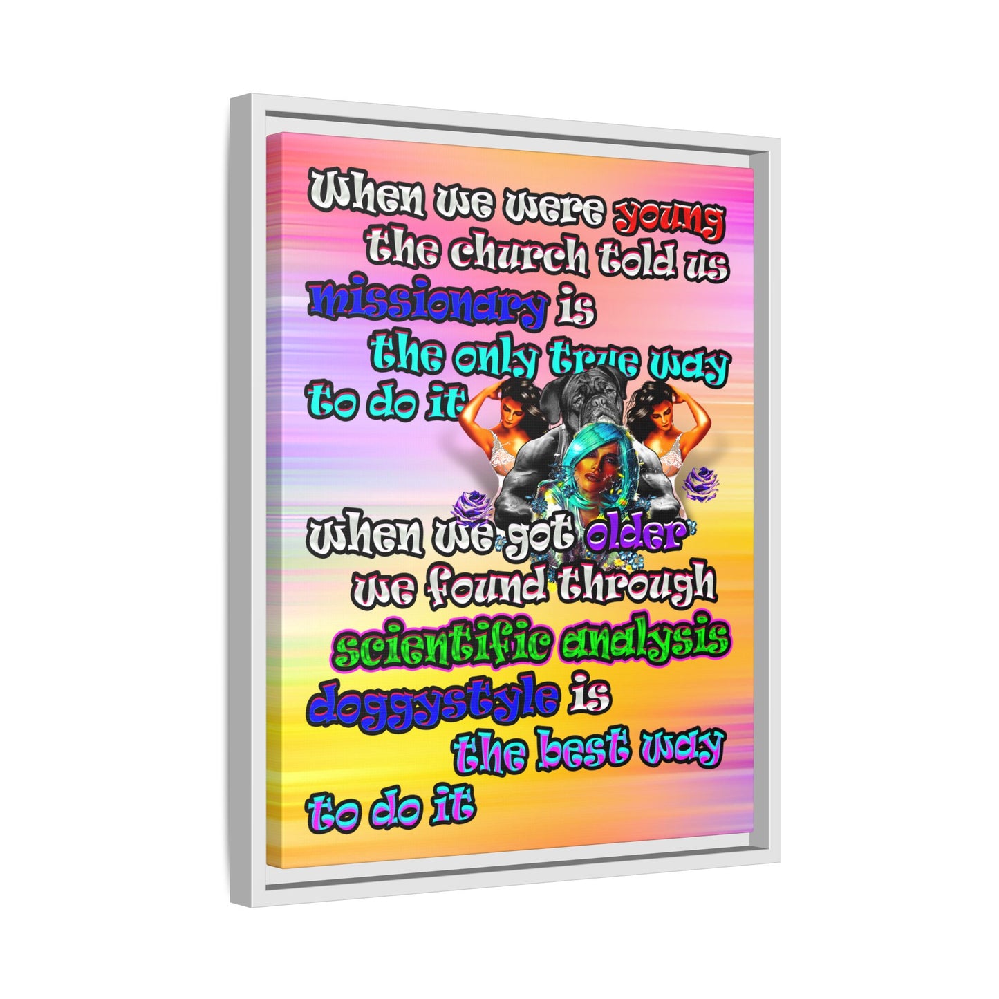 doggystyle - framed canvas art (color blur)