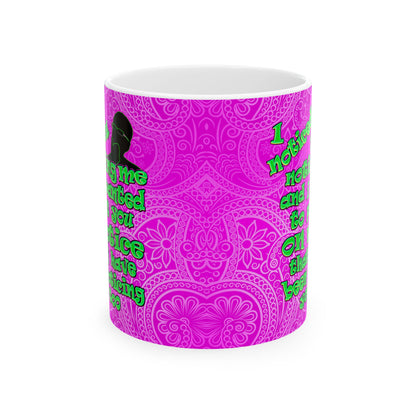 noticed you noticing - White Mug (pink swirl)