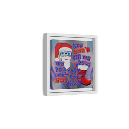 santa's shoes - framed canvas art (grey-pink wave)