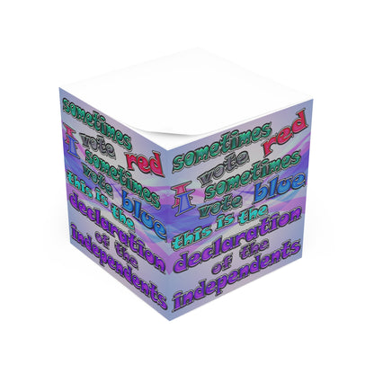declaration of the independents - note cube (light blue-pink wave)