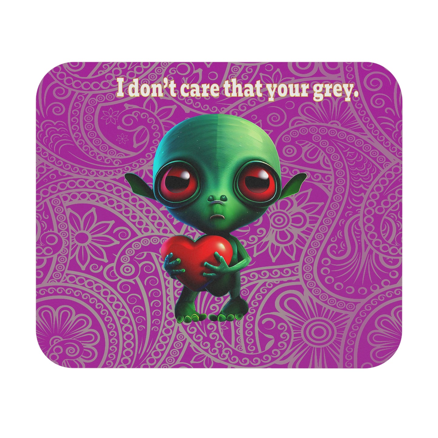 I don't care that your grey - Mouse Pad (Rectangle) (pink swirl)
