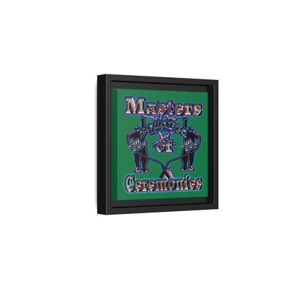 em cee squared - framed canvas art (dark green)