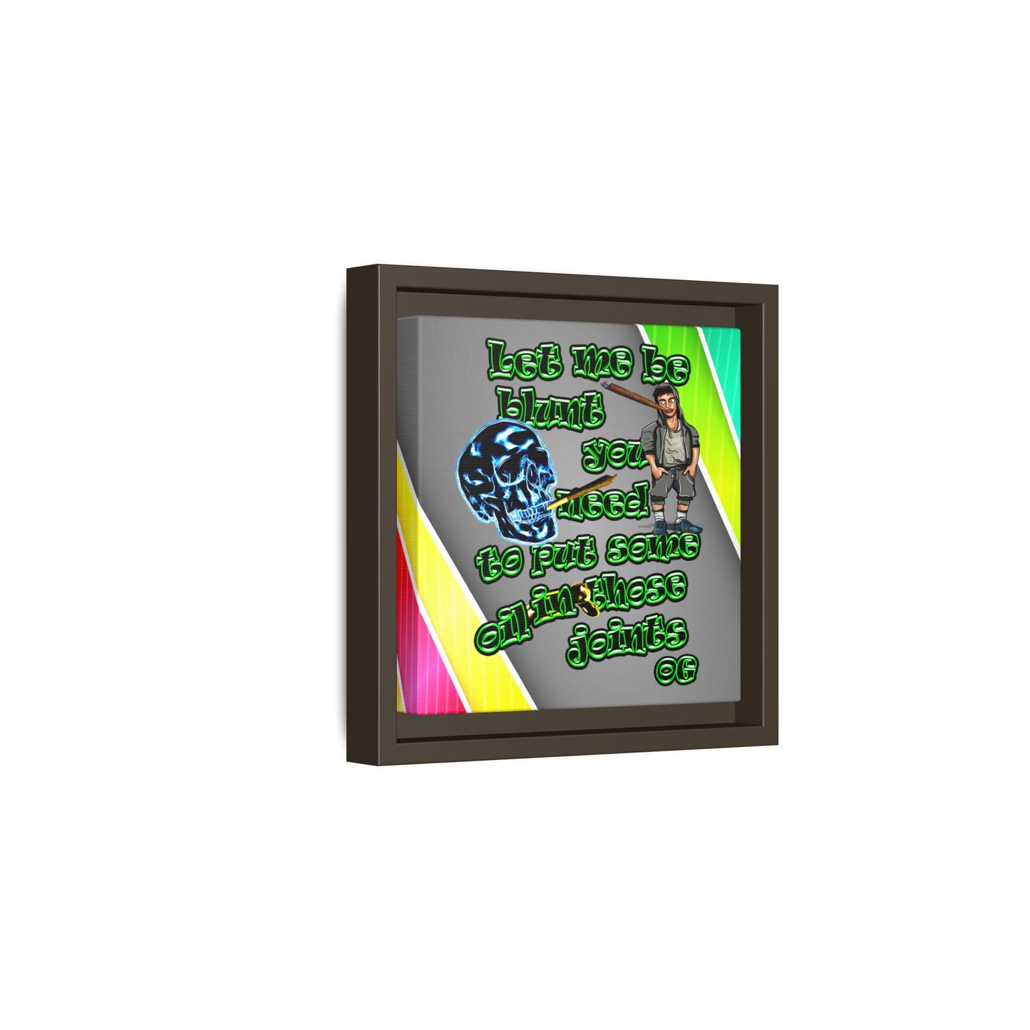 og - framed canvas art (rainbow split)