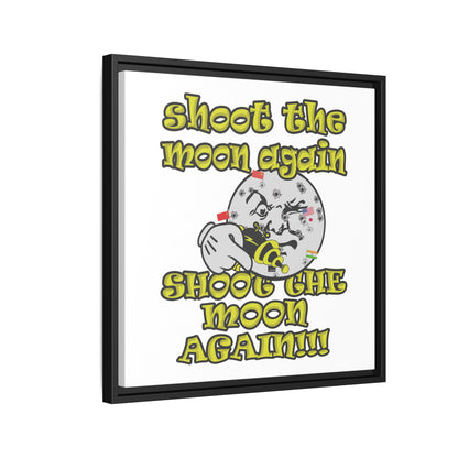 shoot the moon again - framed canvas art (white)