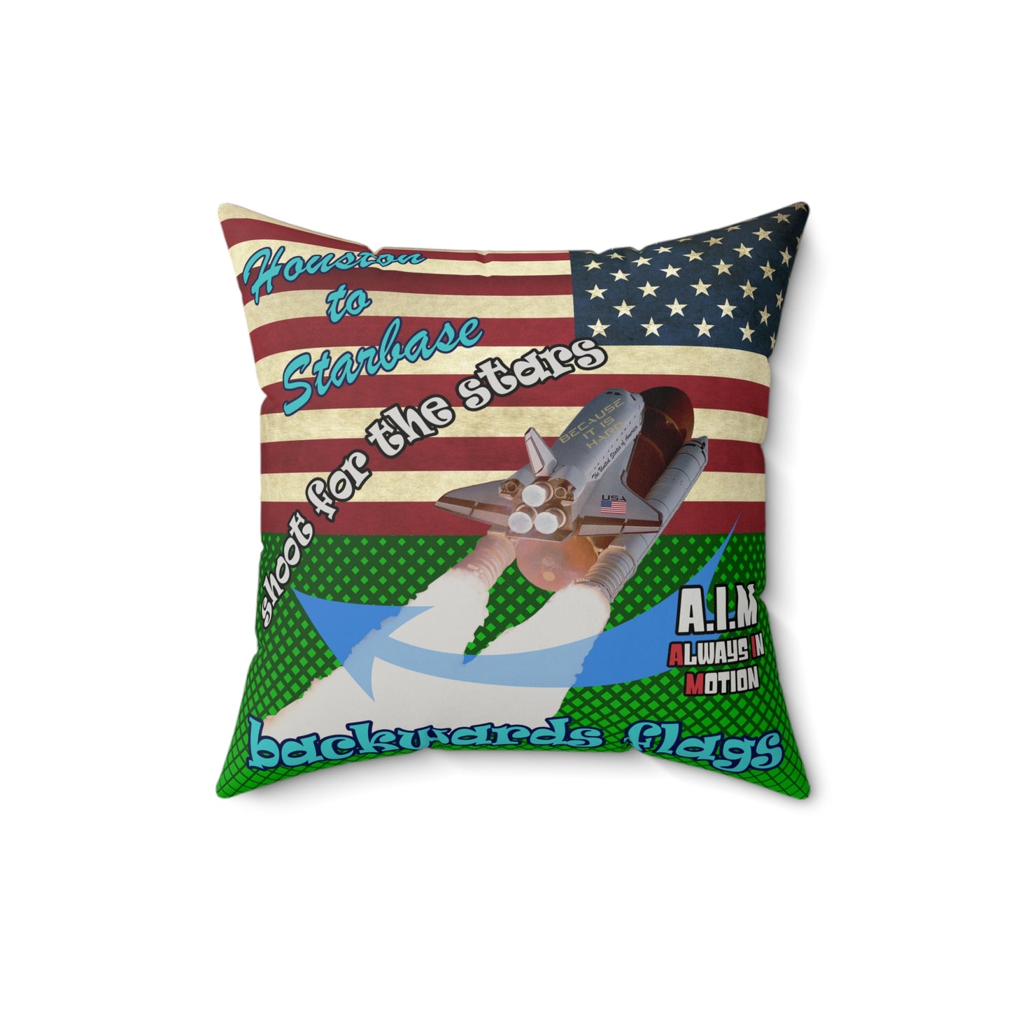 shoot for the stars - Faux Suede Square Pillow - (logo green)