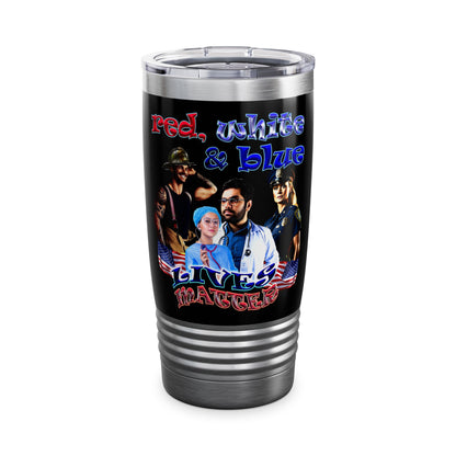 rw&b lives matter - Ringneck Tumbler, 20oz (black)
