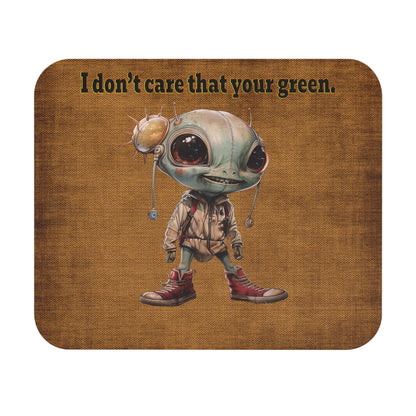 I don't care that your green - Mouse Pad (Rectangle) (brown papyrus)