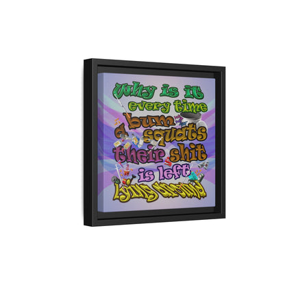 the bum's shit - framed canvas art (light blue-pink wave)