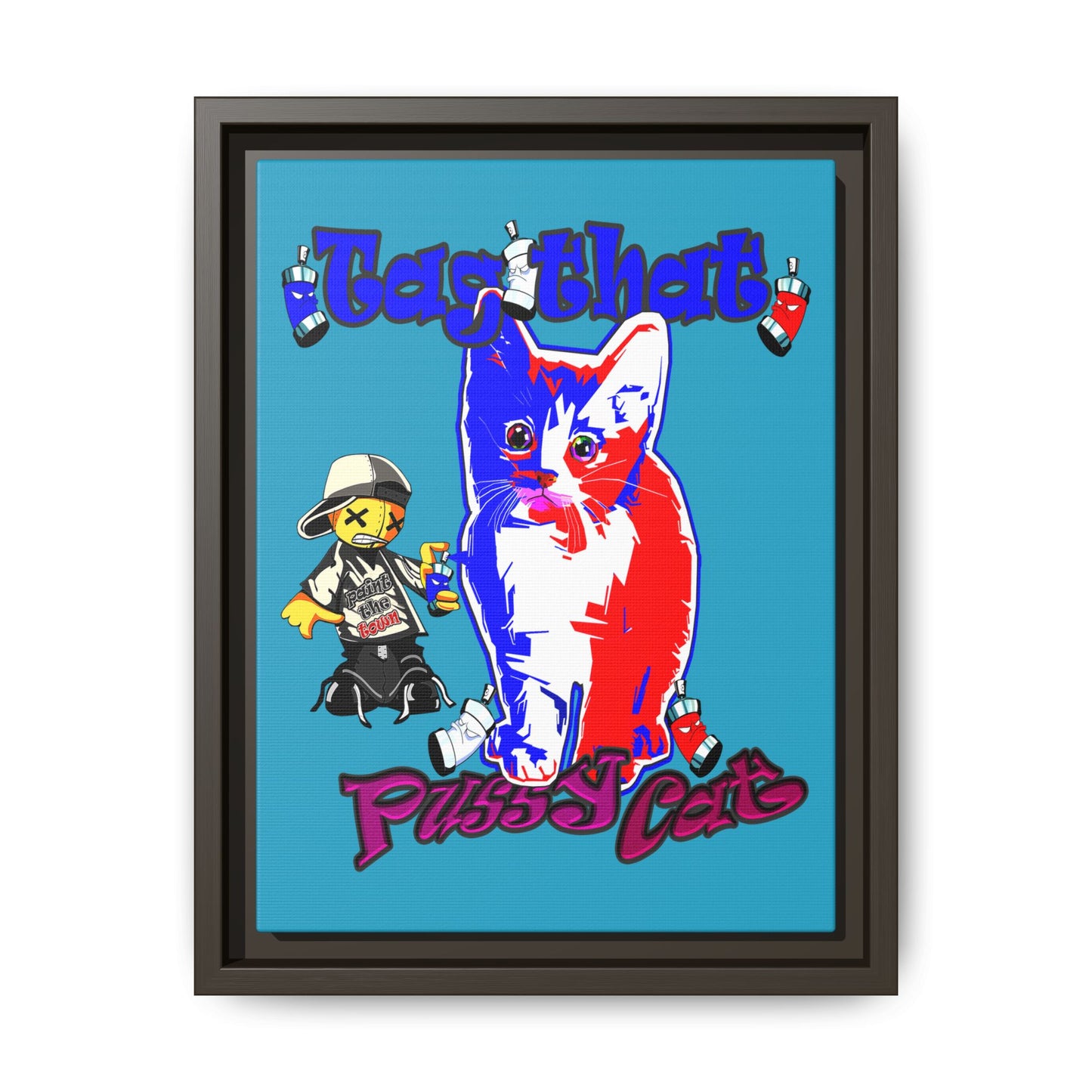 tag that - framed canvas art (turquoise)