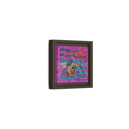 drop the beat - framed canvas art (pink swirl)