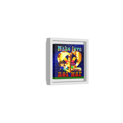 love peace - framed canvas art ('snoops' background)
