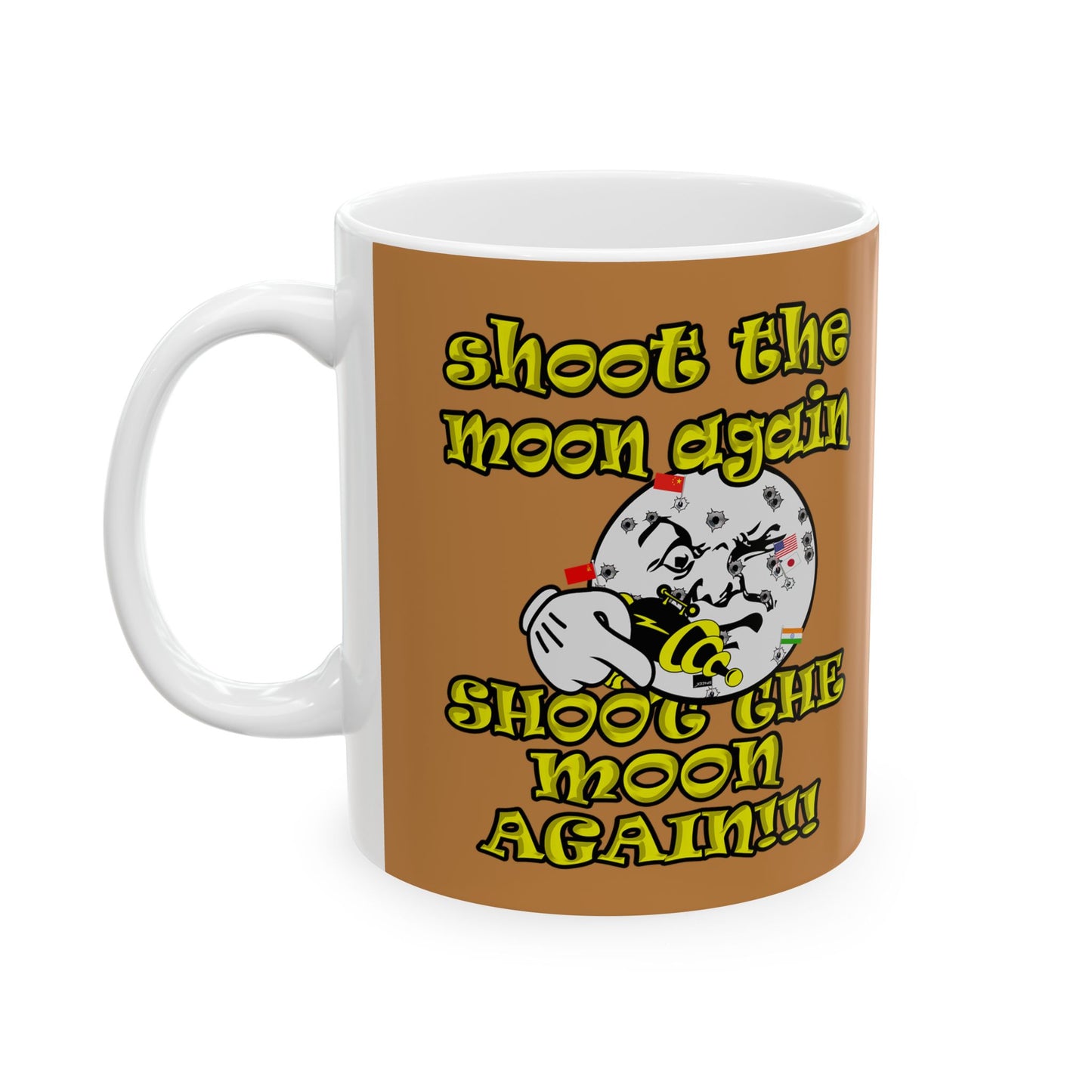 shoot the moon again - White Mug (light brown)