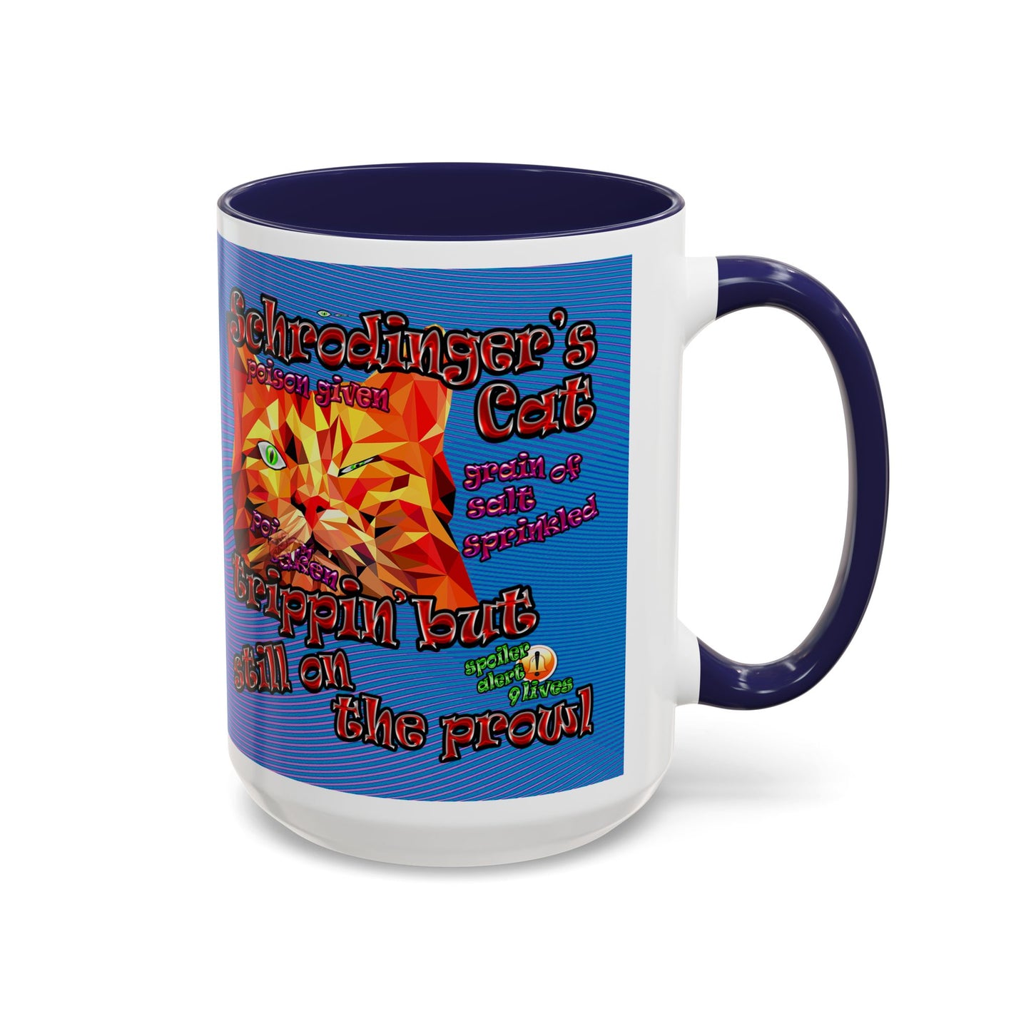 schrodinger's cat - Accent Mug (light blue-purple wave)