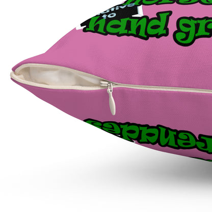my luck - Spun Polyester Square Pillow - (light pink)