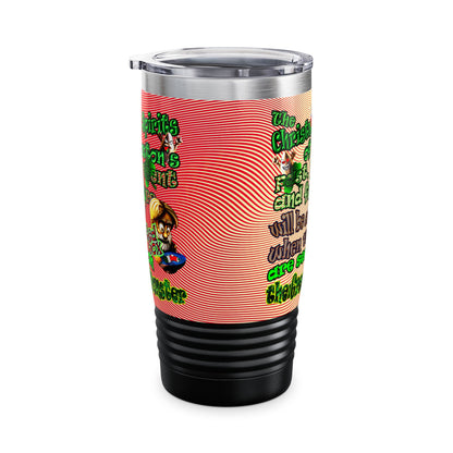 christmas spirits of boston - Ringneck Tumbler, 20oz (yellow-orange wave)