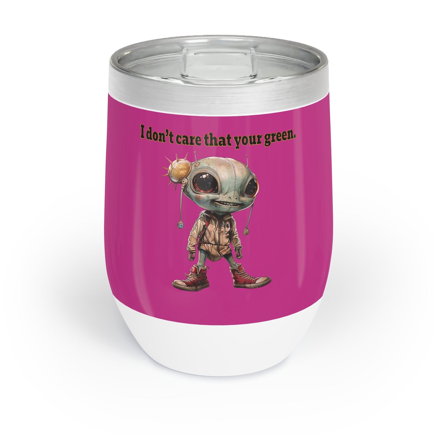 I don't care that your grey - Chill Wine Tumbler (pink)