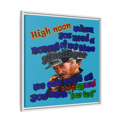 high noon - framed canvas art (turquoise)