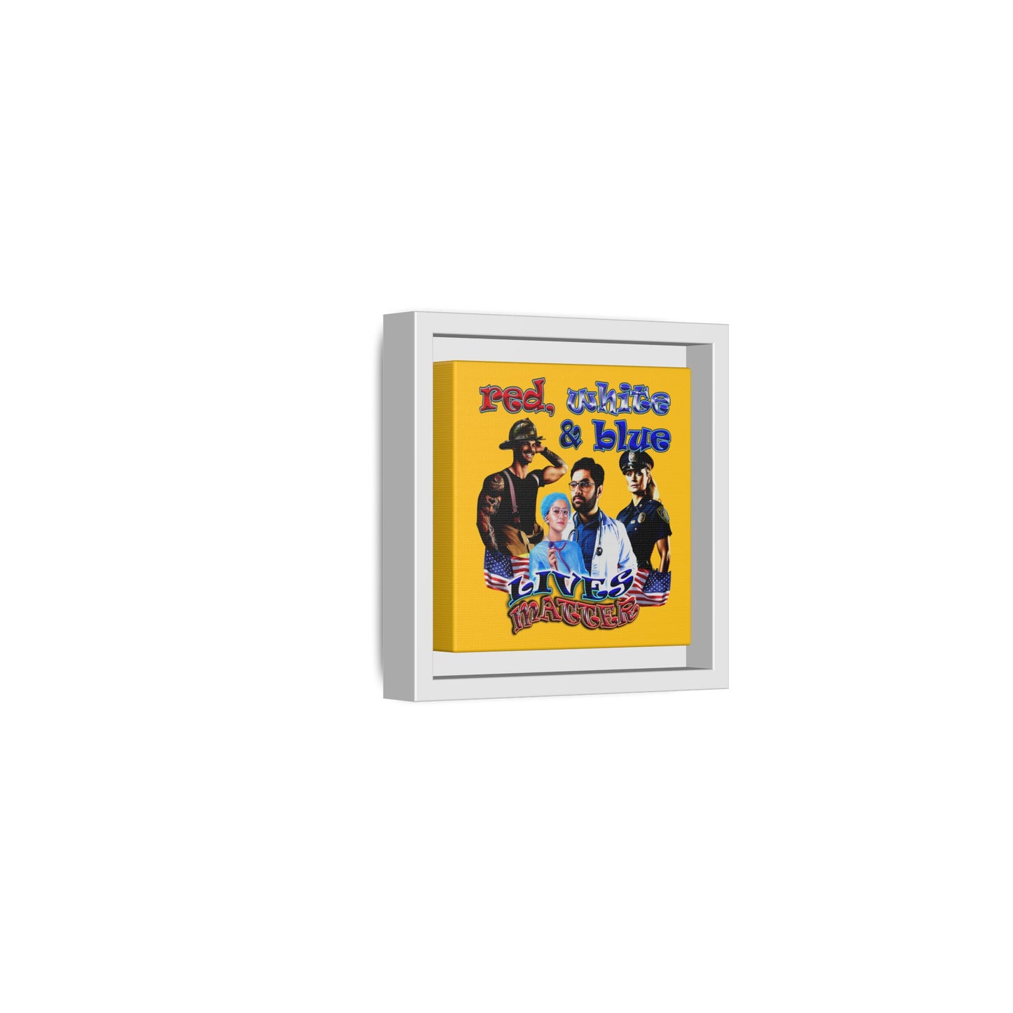 rw&b lives matter - framed canvas art (yellow)