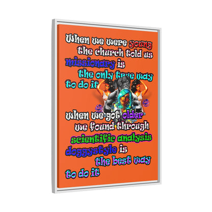 doggystyle - framed canvas art (orange)