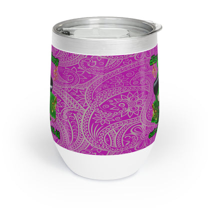 disc jockey - Chill Wine Tumbler (pink swirl)