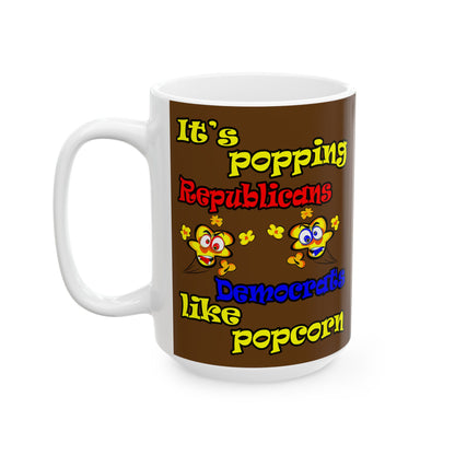 popping like popcorn - White Mug (brown)