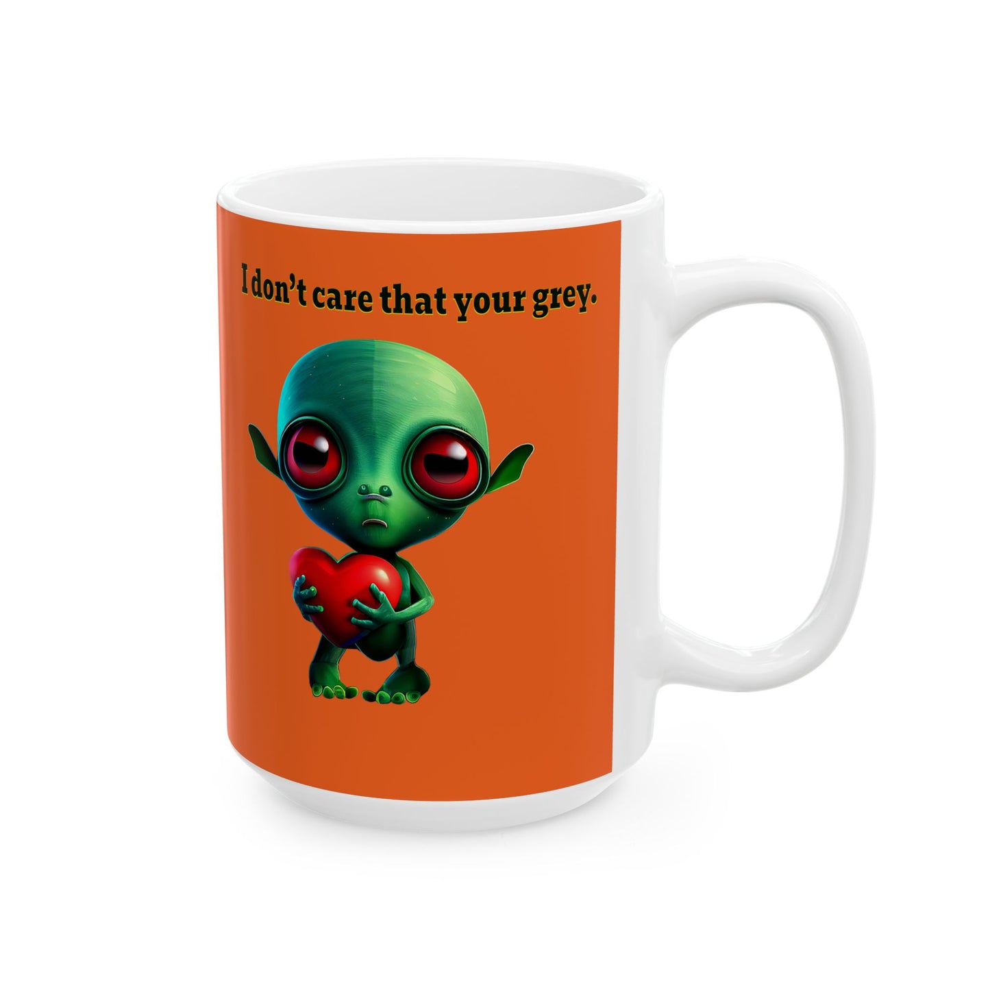 I don't care that your grey - White Mug (orange)