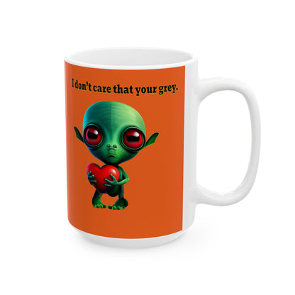 I don't care that your grey - White Mug (orange)